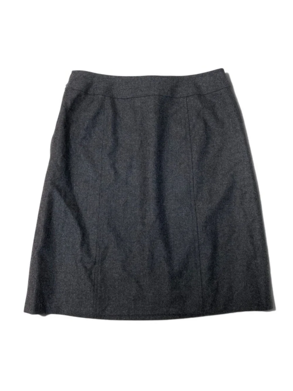 Chanel Pencil Skirt Knee Length CC Logo Belt Design Gray 38